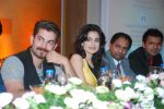 Neil Nitin Mukesh,  Ameesha Patel,  Mr. Mahesh Chakankar & Prashant Mishra Ameesha Patel, Neil Nitin Mukesh at the launch of Jaipur Premier League Season 2 in Mumbai on 6th June 2013 (3).jpg